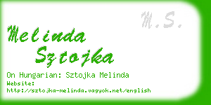 melinda sztojka business card